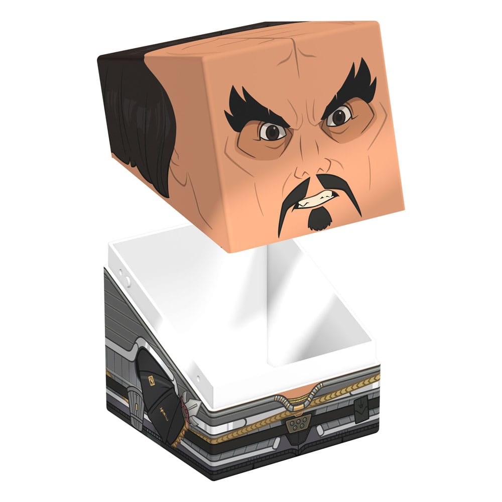 Klingon Squaroe Deck-Box von Ultimate Guard, Star Trek Design, geöffnet, zur Aufbewahrung von TCG-Decks.