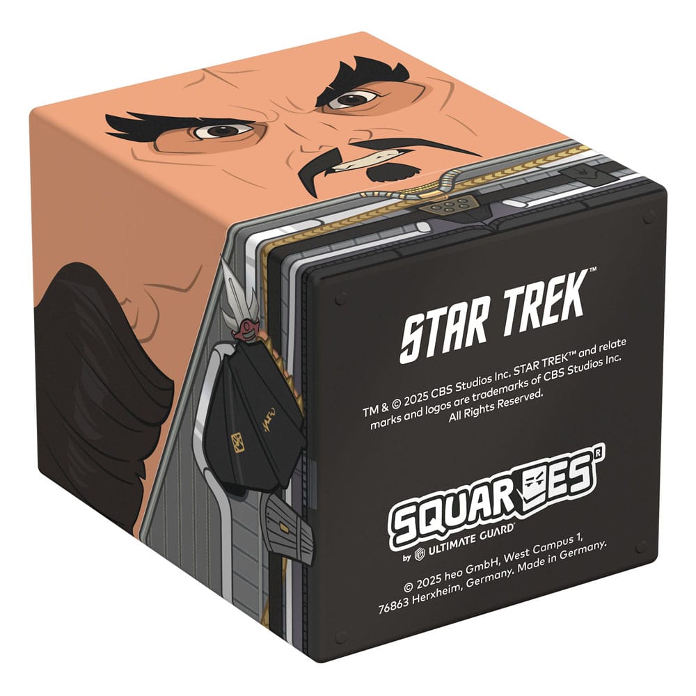 Star Trek Klingon Squaroe Box von Ultimate Guard, Aufbewahrung für TCG-Decks, mit Klingonen-Design.
