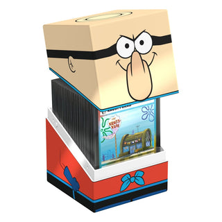 Barnacle Boy Squaroe Deck-Box von Ultimate Guard, SpongeBob SquarePants™-Edition, geöffnet mit Karten.