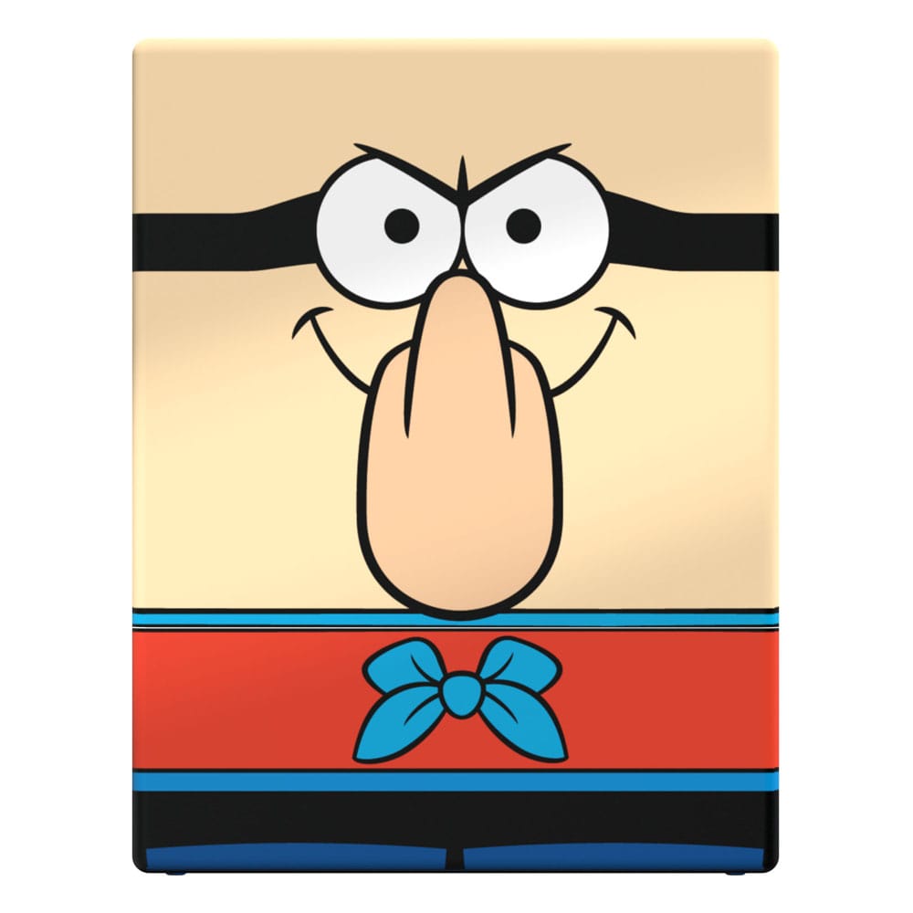 Squaroes Barnacle Boy Deck-Box, SpongeBob Edition, von Ultimate Guard, mit Cartoon-Gesicht und rotem Band.