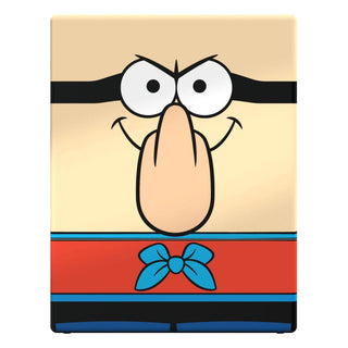 Squaroes Barnacle Boy Deck-Box, SpongeBob Edition, von Ultimate Guard, mit Cartoon-Gesicht und rotem Band.