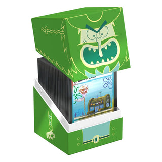 Grüne Squaroe-Box "Flying Dutchman" von Ultimate Guard für TCG-Decks, SpongeBob SquarePants™-Design.