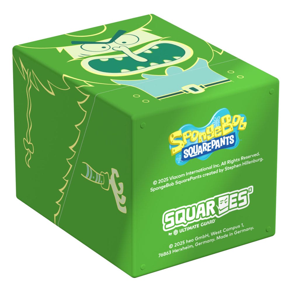 Grüne Squaroe-Box mit Flying Dutchman-Motiv aus SpongeBob SquarePants™, von Ultimate Guard, für TCG-Decks.