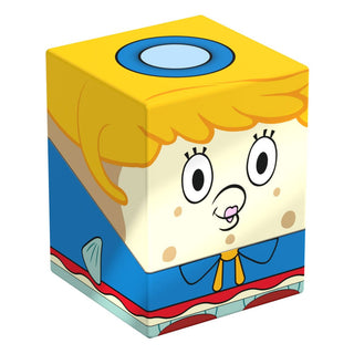 Squaroe SpongeBob Box Mrs. Puff Design, Deck-Box für TCG, von Ultimate Guard, gelb-blau, Cartoon-Gesicht.
