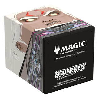 Magic: The Gathering Tezzeret Deck-Box von Ultimate Guard, schwarz mit Tezzeret-Design.