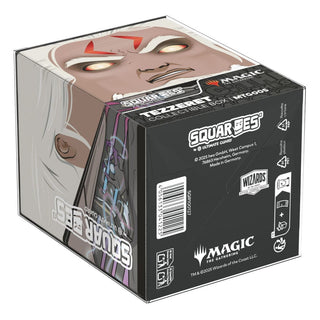 Magic: The Gathering Tezzeret Squaroe Box von Ultimate Guard, dekorative Deck-Aufbewahrung, schwarz mit Tezzeret-Design.