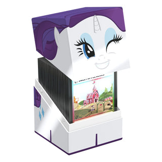 Squaroes Squaroe My Little Pony Rarity Deck-Box, weiß-lila, mit Rarity-Gesicht, für TCG-Decks und Sammlerstücke.