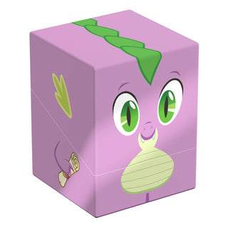 Lila Squaroe Box mit Spike-Design aus "My Little Pony", ideal für TCG-Decks und Sammlerstücke.