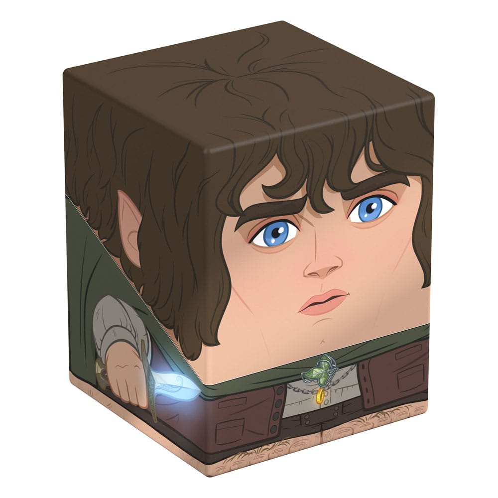 Sammelbare Box mit Frodo-Design aus Herr der Ringe, ideal für TCG-Decks und Zubehör.
