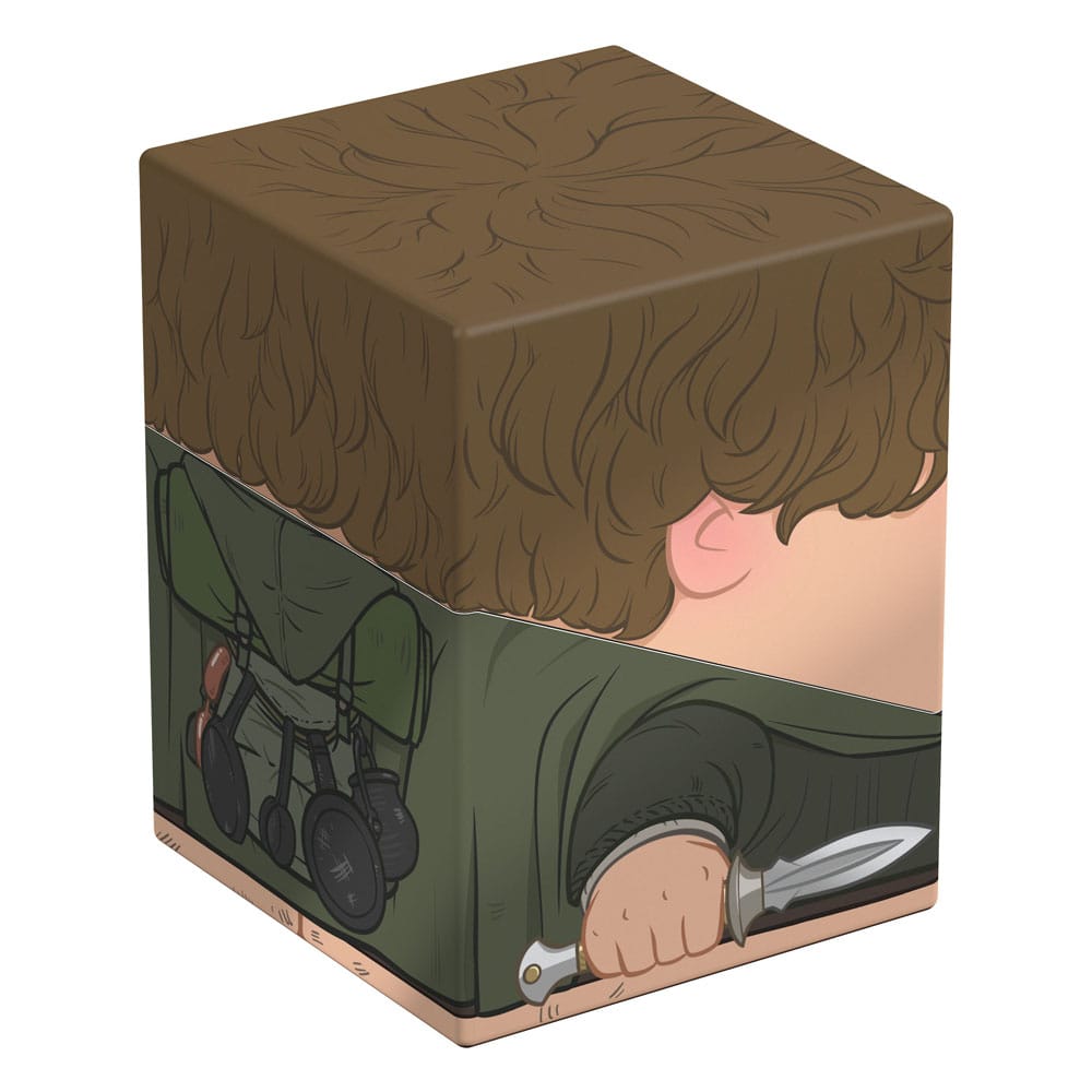 Deck-Box "Sam Squaroe" von Ultimate Guard, Herr der Ringe Edition, mit Sam-Motiv und Messer.