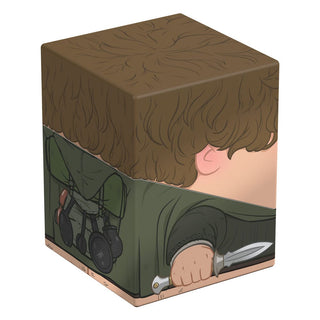 Deck-Box "Sam Squaroe" von Ultimate Guard, Herr der Ringe Edition, mit Sam-Motiv und Messer.