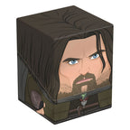 Sammelbox mit Aragorn-Design aus Herr der Ringe, geeignet für TCG-Decks und Sammlerstücke.