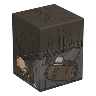 Sammelbox mit Aragorn-Design aus Herr der Ringe, ideal für TCG-Decks und Sammlerstücke.