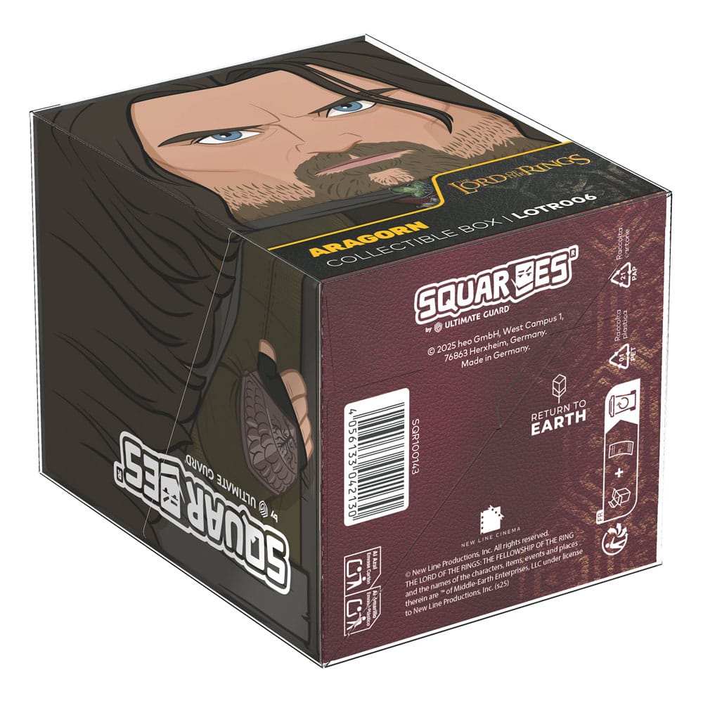 Squaroes Aragorn Sammelbox von Ultimate Guard, Herr der Ringe Edition, zur Aufbewahrung von TCG-Decks und Sammlerstücken.