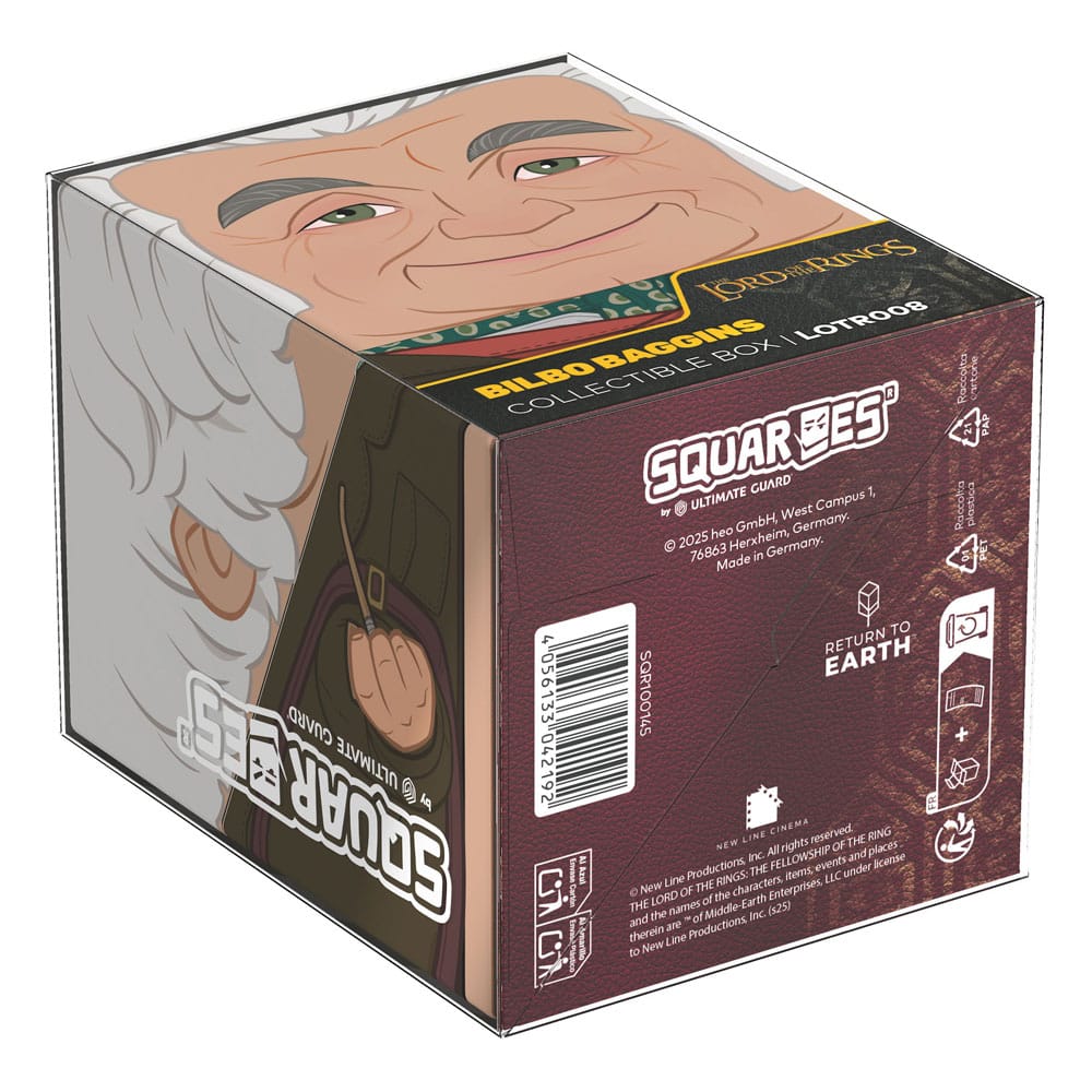 Squaroes Bilbo Baggins Sammelbox von Ultimate Guard, Herr der Ringe Edition, für TCG-Decks und Sammlerstücke.