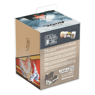 Deck-Box mit Avatar Aang-Design von Ultimate Guard, ideal für TCG-Decks und Sammlerstücke, in bunter Verpackung.