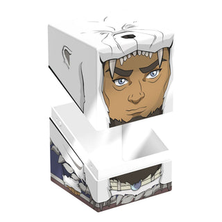 Avatar Kuruk Sammelbox von Ultimate Guard, weiß mit Charakterdesign, für TCG-Decks und Sammlerstücke.