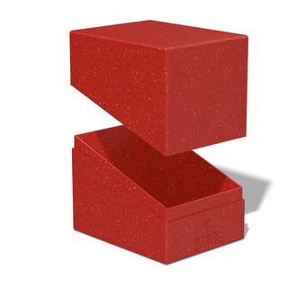 Rote Ultimate Guard Boulder Deck Box 133+ offen, nachhaltiges Design für TCG-Karten.