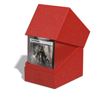 Rote Ultimate Guard Boulder Deck Box 133+ mit Karten, nachhaltiges Design.