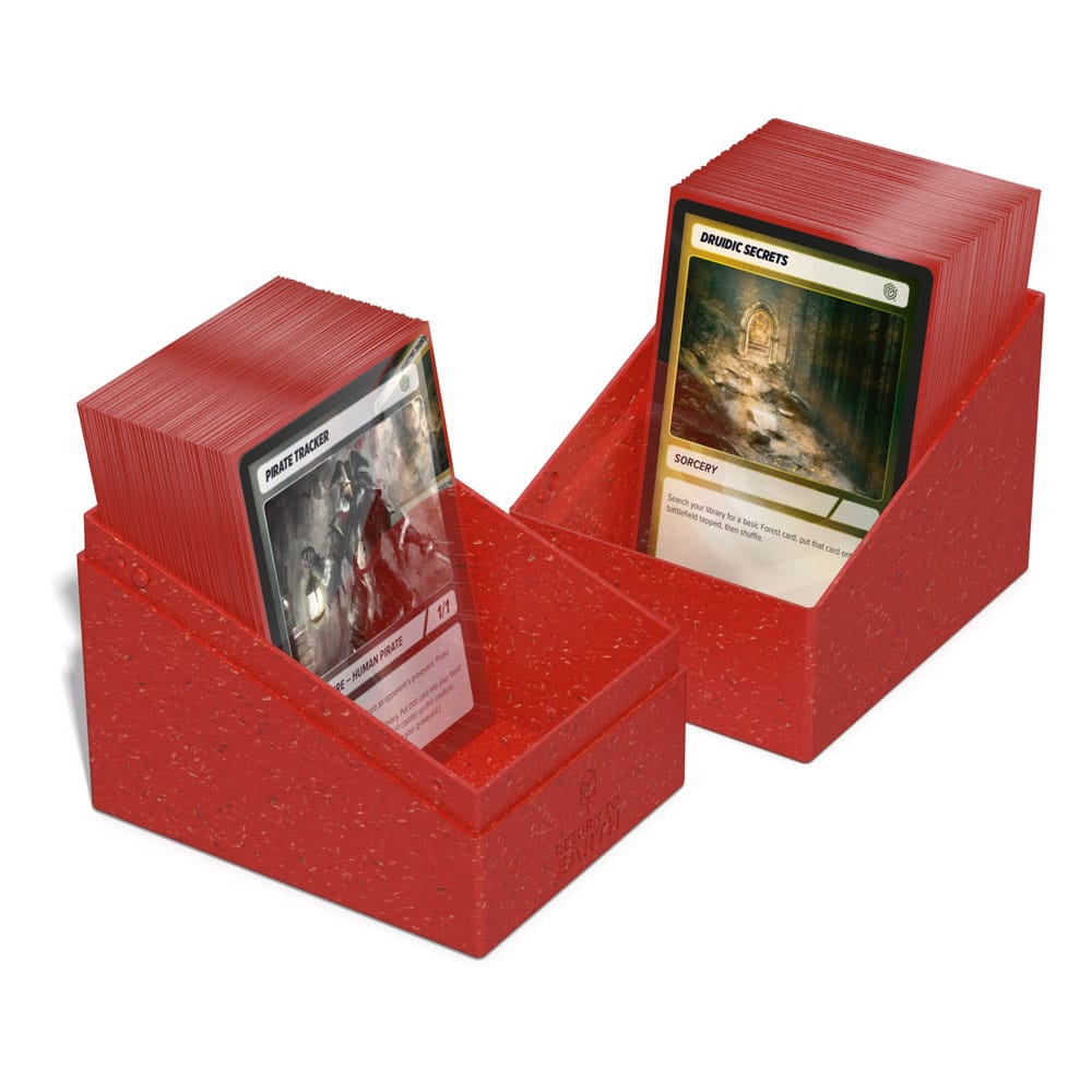 Ultimate Guard Return To Earth Boulder Deck Case 133+ in Rot für Commander-Decks, nachhaltig und umweltfreundlich.