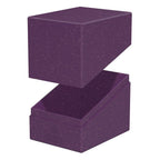 Violette Ultimate Guard Boulder Deck Box, geöffnet, nachhaltiges Design für TCG-Karten.