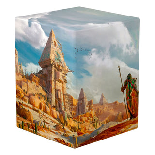Ultimate Guard Boulder 100+ Artist Edition mit Fantasy-Wüstenstadt-Design von Mario Renaud.