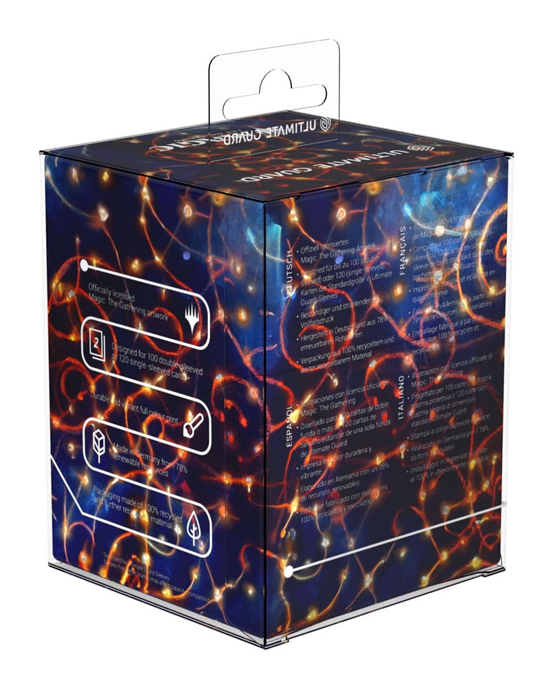 Ultimate Guard RTE Boulder 100+ Magic: The Gathering Box mit leuchtendem Muster.