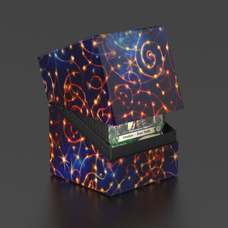 Ultimate Guard RTE Boulder 100+ Kartenbox, Bloomburrow Design, geöffnet mit Magic: The Gathering Karten.