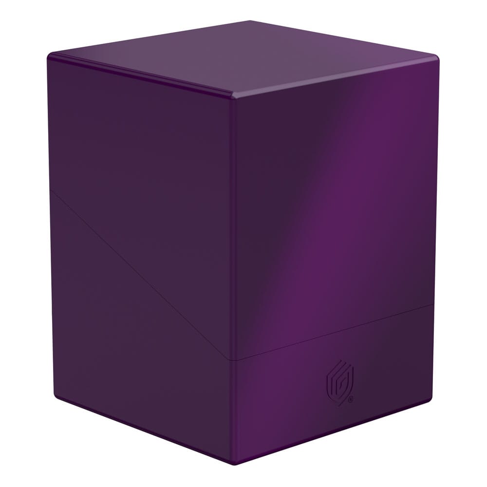 Lila Ultimate Guard Boulder 100+ Kartenbox, stabiler Würfel für 100 Karten.