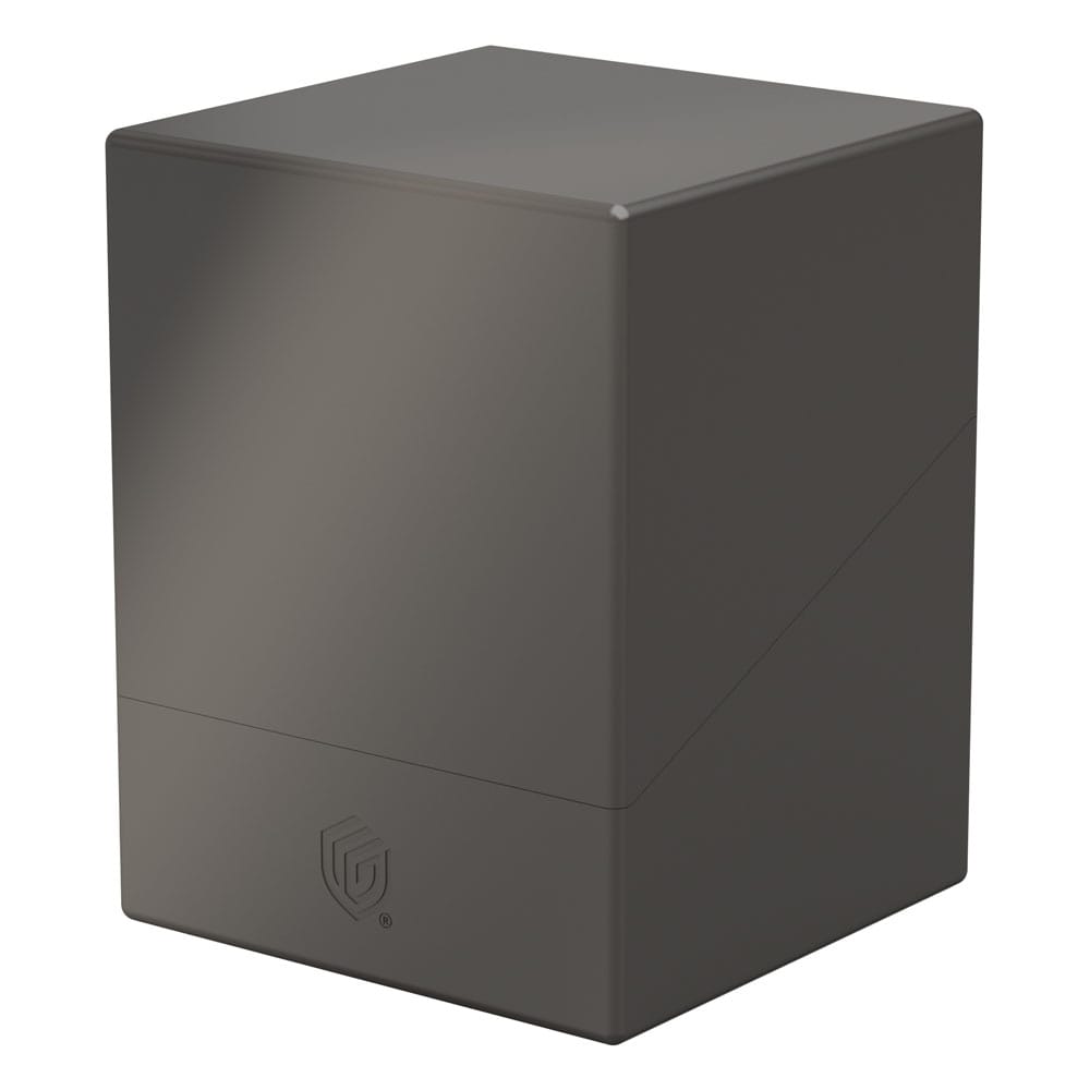 Grauer Ultimate Guard Boulder 100+ Kartenhalter, robustes Design für 100 doppelt gesleevte Karten.