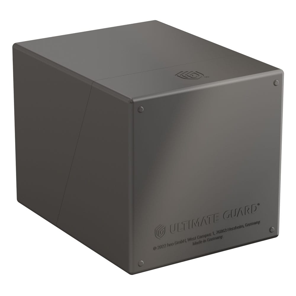 Grauer Ultimate Guard Boulder 100+ Kartenhalter, solide Bauweise, für 100 doppelt gesleevte Karten.