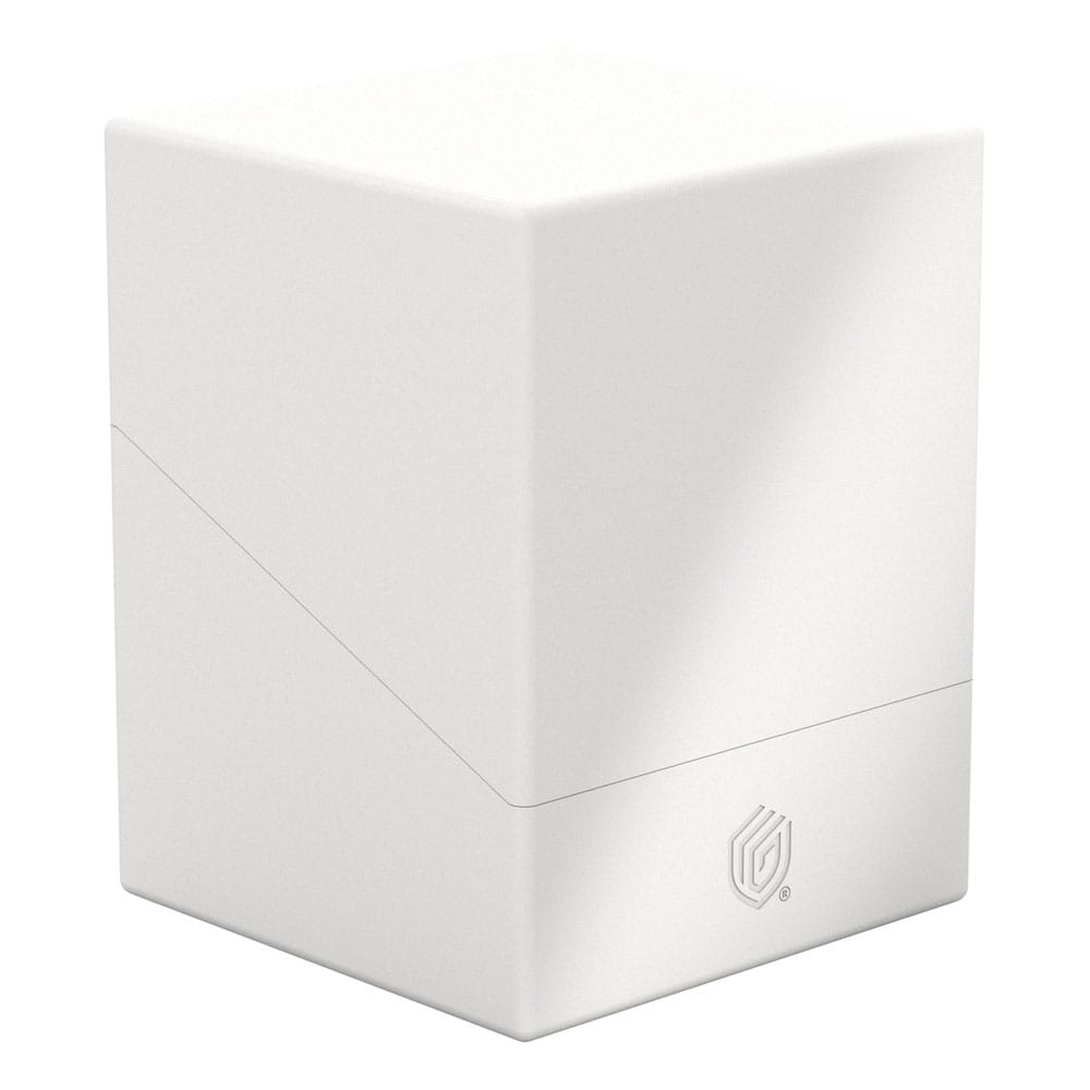 Weiße Ultimate Guard Boulder 100+ Kartenbox für 100 doppelt gesleevte Karten.