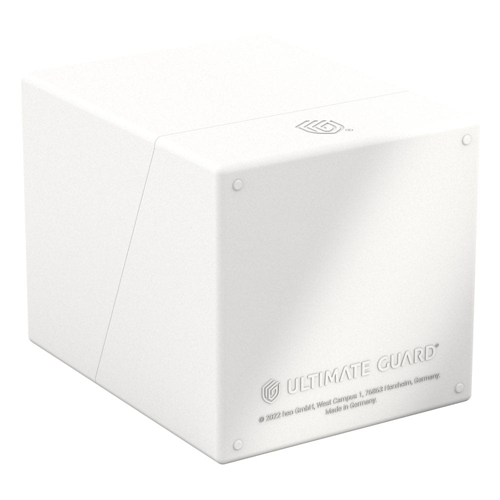 Weiße Ultimate Guard Boulder 100+ Kartenbox für 100 doppelt gesleevte Karten.