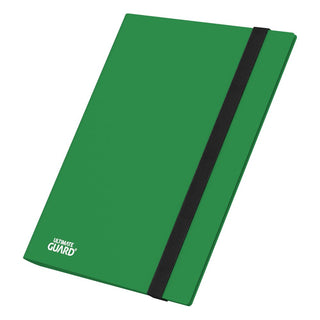 Grüne Ultimate Guard Flexxfolio 360 Kartenmappe mit elastischem Band, 18-Pocket, für Sammelkarten.