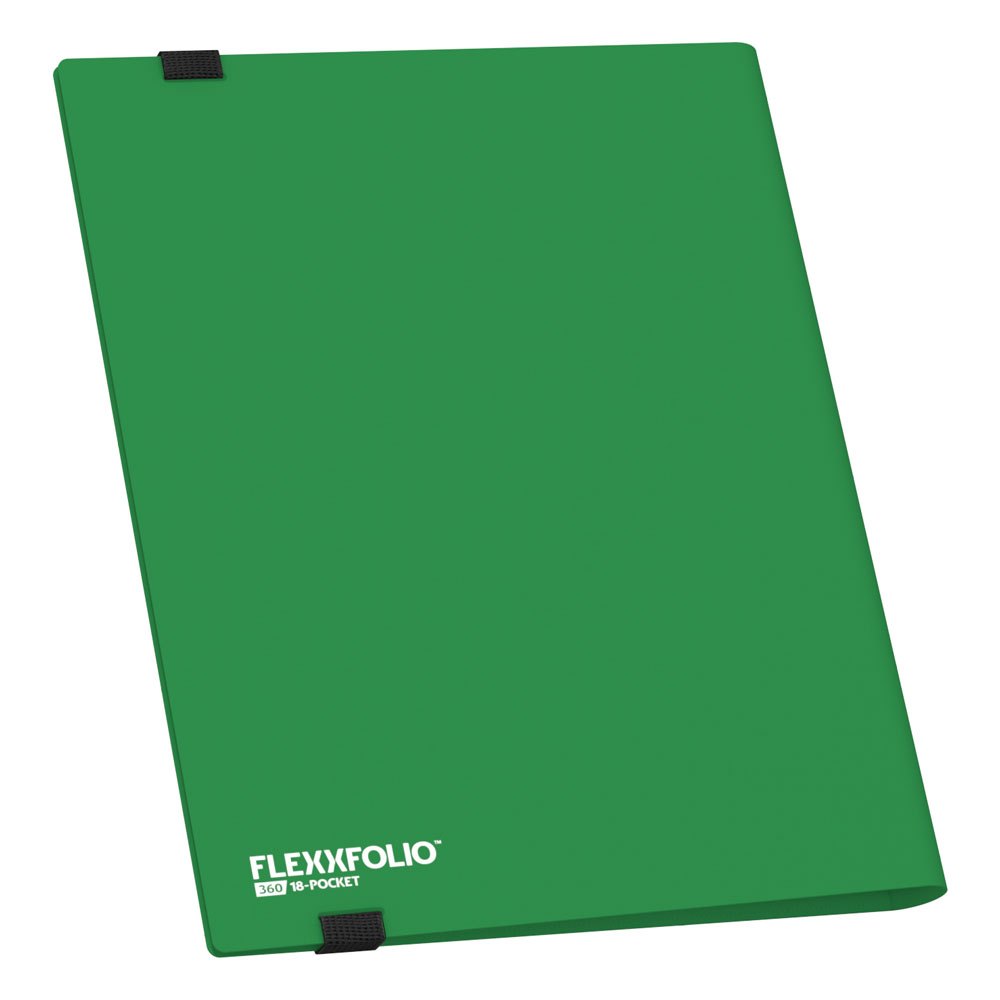 Grüne Ultimate Guard Flexxfolio 360 Kartenmappe mit 18-Pocket-Design für Sammelkarten.