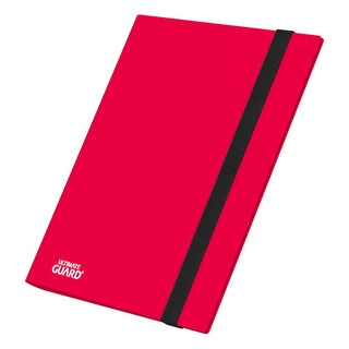 Ultimate Guard Flexxfolio 360, rote Kartenmappe mit schwarzem Gummiband, 18-Pocket-Design für Sammelkarten.