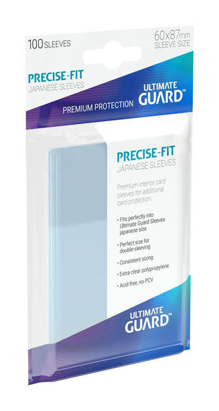 Ultimate Guard Precise-Fit Sleeves, 100 transparente Hüllen für japanische Sammelkarten, 60x87mm, Premium-Schutz.