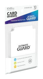 Weiße Ultimate Guard Kartentrenner, 10 Stück, aus stabilem Polypropylen, beschreibbarer Reiter, passend für Kartensammlungen.