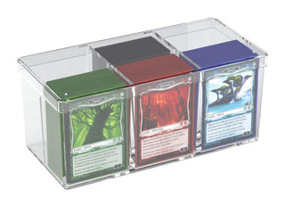 Ultimate Guard Stack´n´Safe Card Box 480 mit Karten in Hüllen, transparente Kunststoffbox.