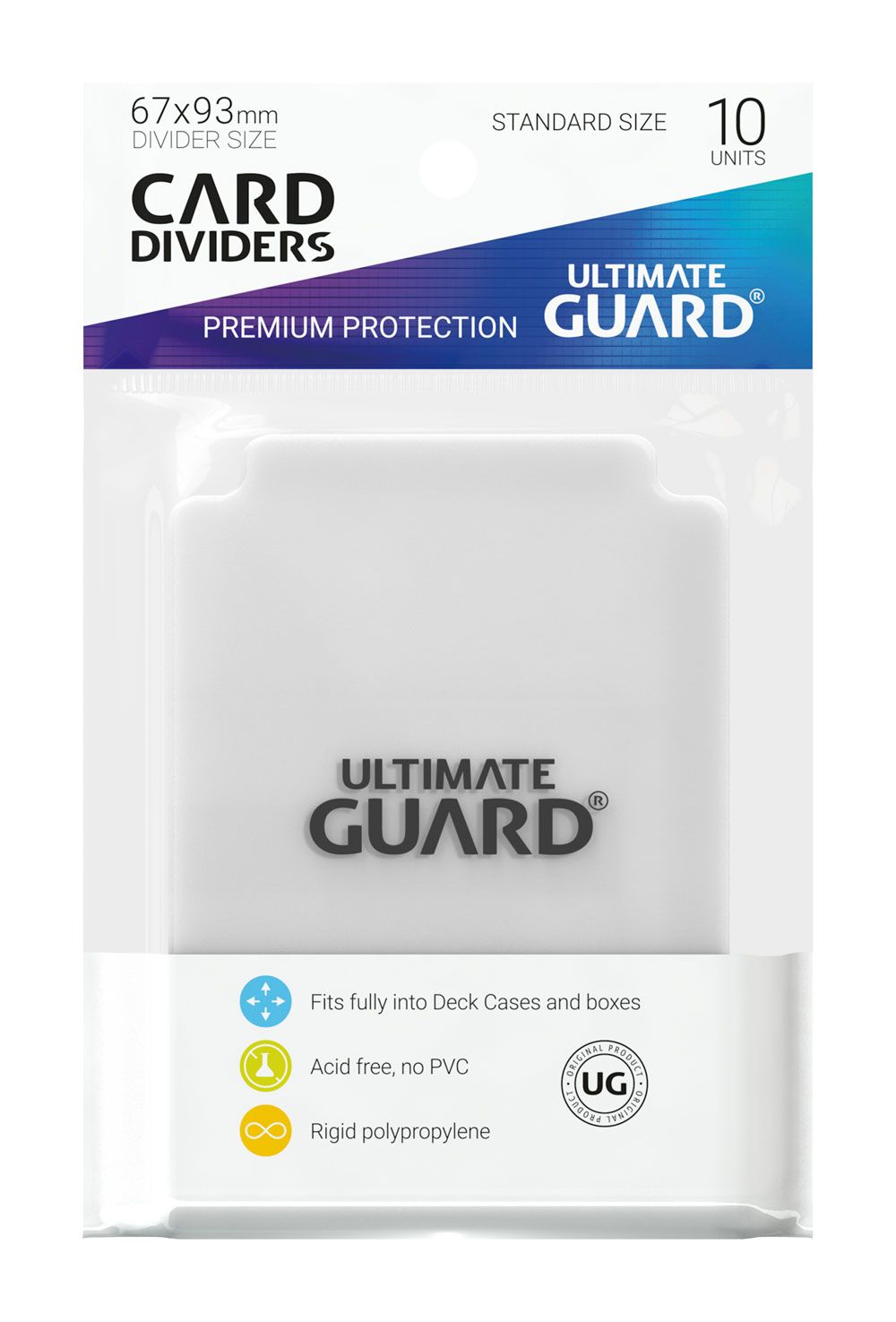 Ultimate Guard Kartentrenner Standardgröße, transparent, 10 Stück, beschreibbar, säurefrei, passt in Kartenboxen.