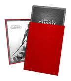 Rote Ultimate Guard Katana Sleeves, Standardgröße, 100 Stück, für Kartenschutz.