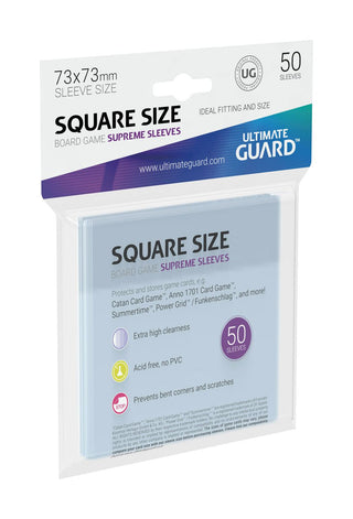 Ultimate Guard Supreme Sleeves, 50 Stück, quadratisch, 73x73mm, für Brettspielkarten wie Catan, Anno 1701, Summertime.