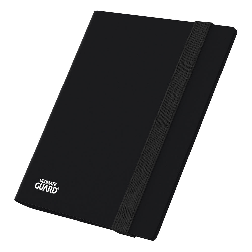 Schwarze Ultimate Guard Flexxfolio 160 Kartenmappe mit elastischem Band, 8-Pocket, für Sammelkarten.
