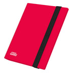 Rote Ultimate Guard Flexxfolio 160 Kartenmappe mit schwarzem Gummiband, 8-Pocket Design.