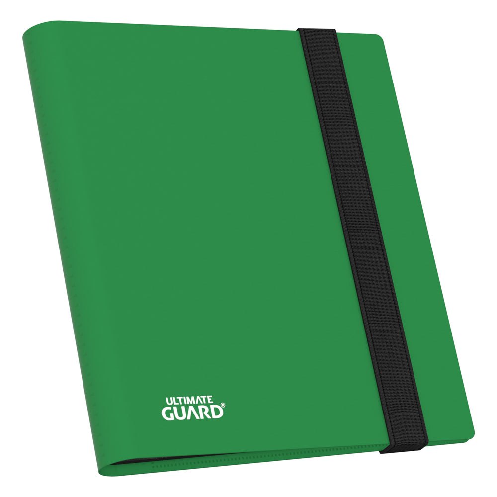 Grüne Ultimate Guard Flexxfolio 160 Kartenmappe mit elastischem Verschluss.