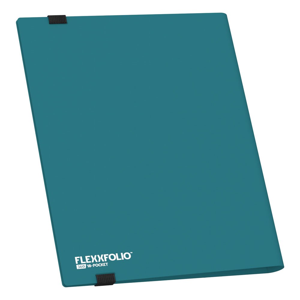 Petrolblaue Ultimate Guard Flexxfolio 360 Kartenmappe mit 18-Pocket-Design und strapazierfähigem Einband.
