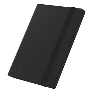 Schwarze Ultimate Guard Flexxfolio 360 Kartenmappe mit XenoSkin-Einband, geschlossen, diagonale Ansicht.