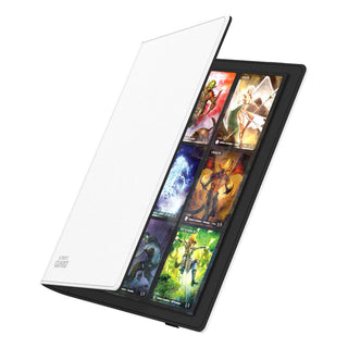 Weiße Ultimate Guard Flexxfolio 360 Kartenmappe mit 18-Pocket-Seiten, zeigt Sammelkarten.