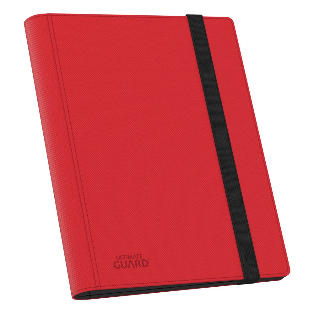 Rote Ultimate Guard Flexxfolio 360 Kartenmappe mit XenoSkin-Einband und schwarzem Gummiband.