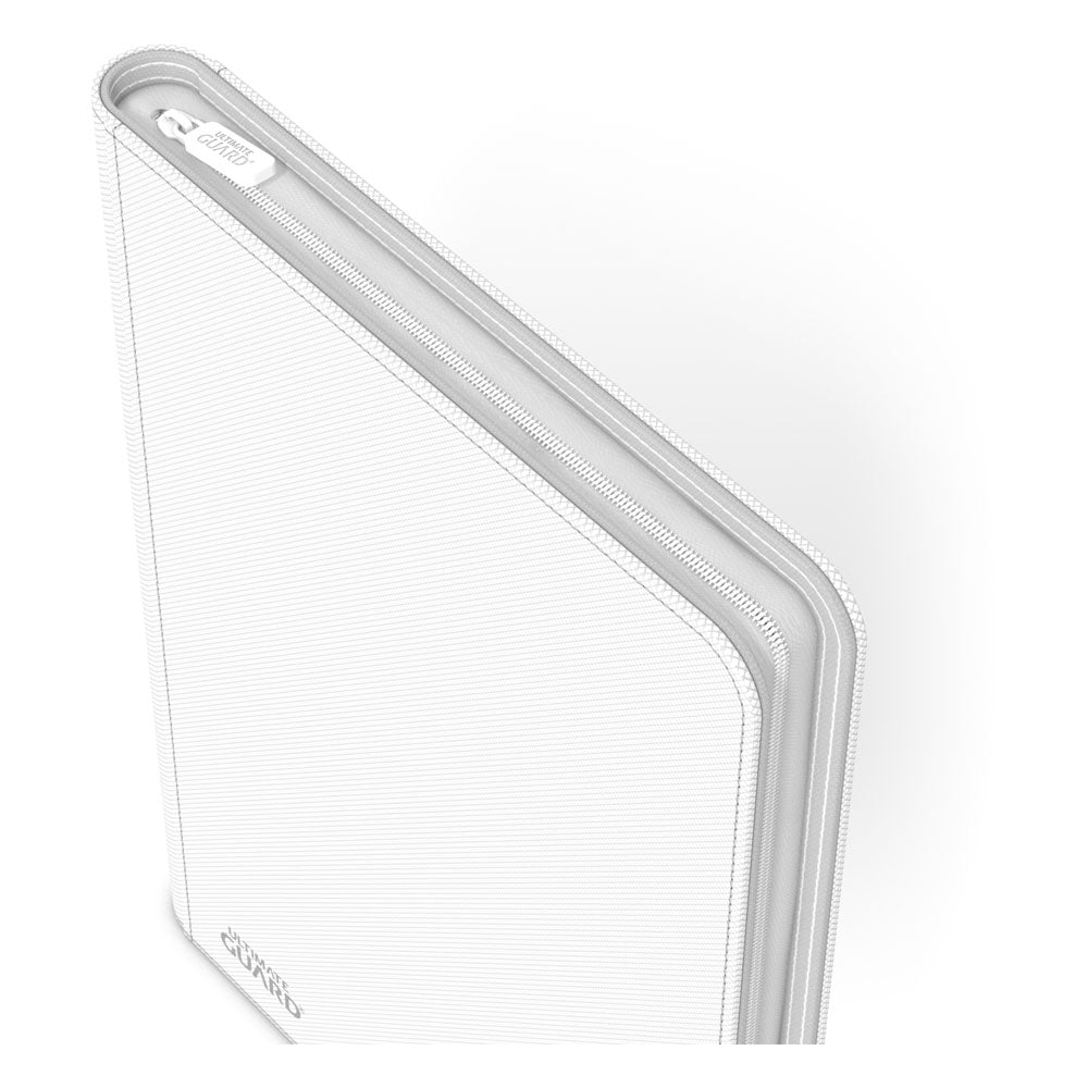 Ultimate Guard Zipfolio 360, weiße Kartenmappe mit Reißverschluss und XenoSkin-Einband, 18-Pocket-Design.